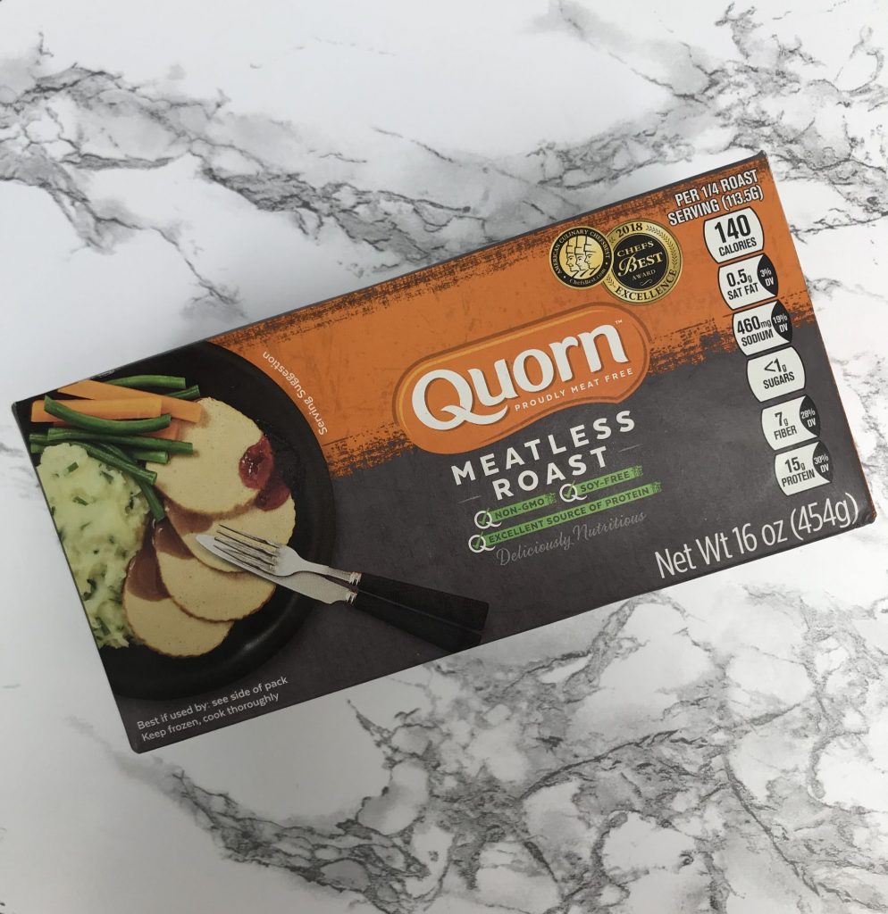 a box of Quorn meatless roast