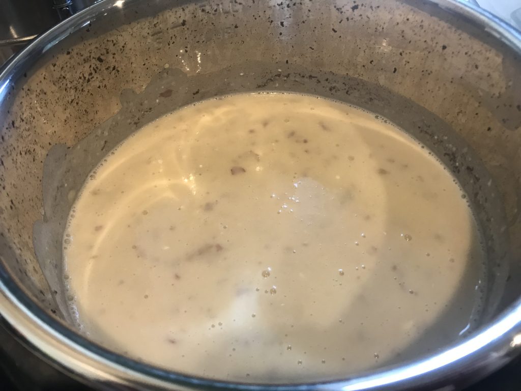 an instant pot full of potato soup