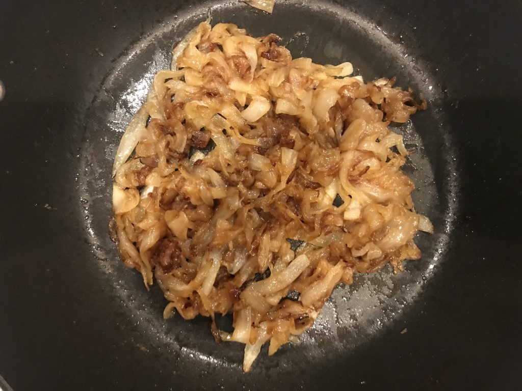 deep brown caramelized onions