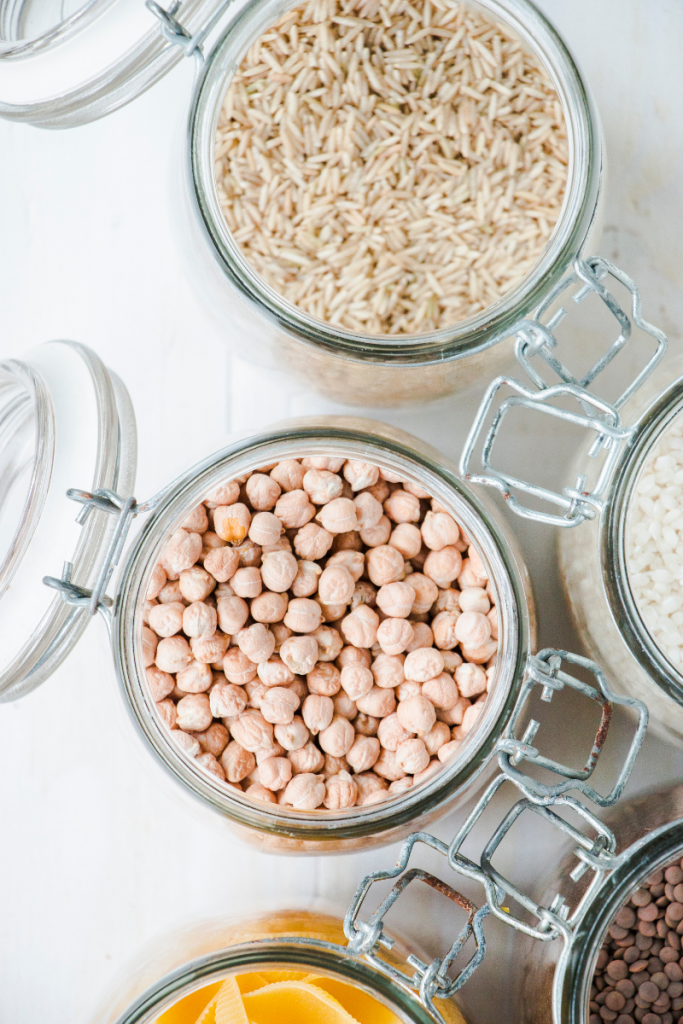 Pantry - after - pasta, rice and grains in canisters