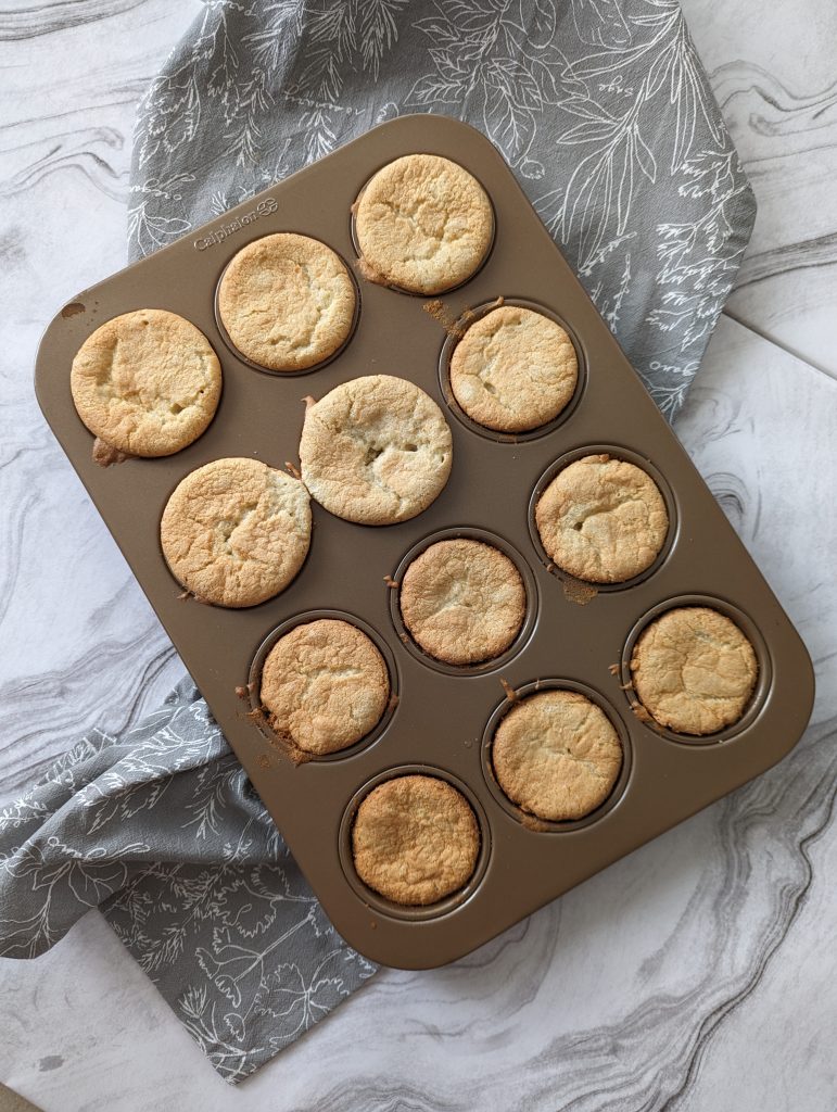 a muffin tin of the shortcake cups